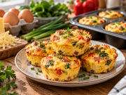 Vaječné muffiny se sýrem: rychlá snídaně z trouby na několik dní